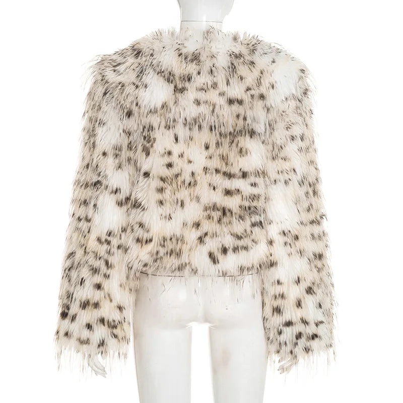 Leopard Fur Plush Coat
