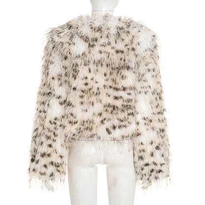 Leopard Fur Plush Coat