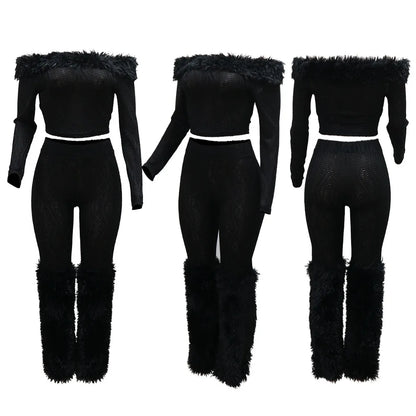 Britney Fur Pants Set