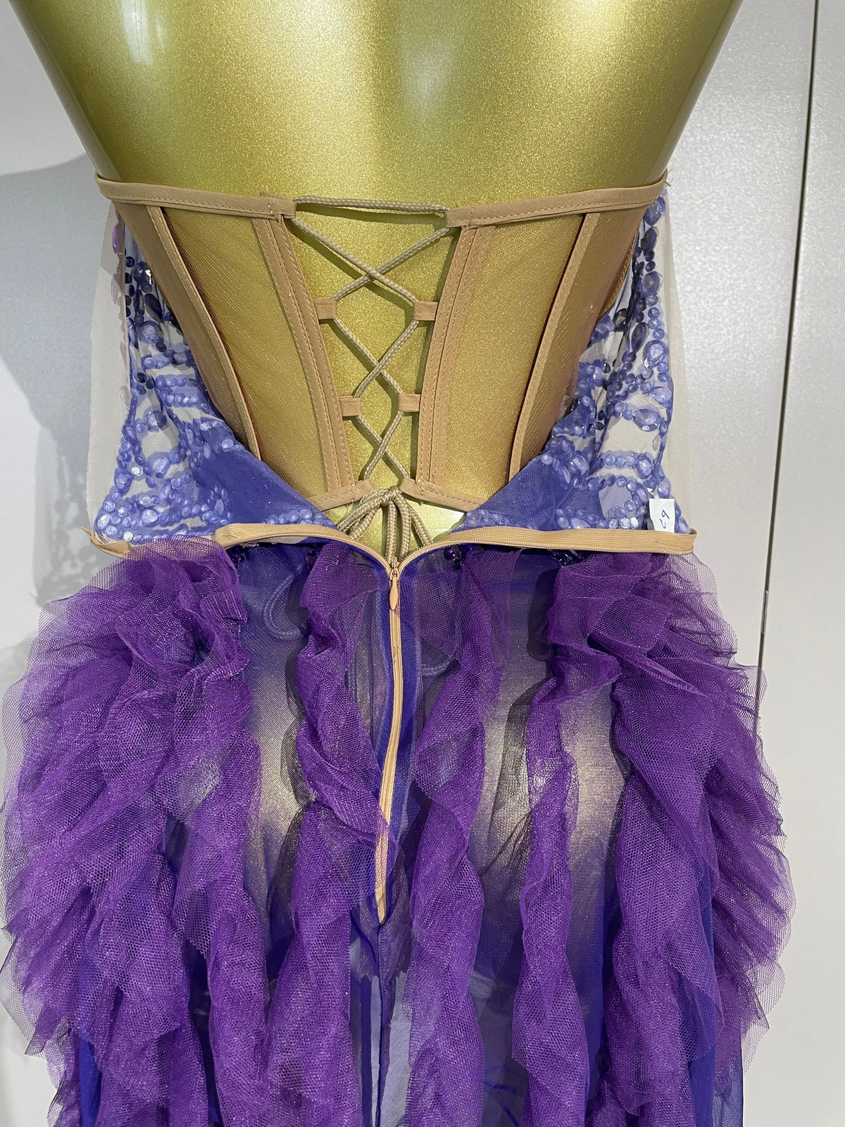 Purple Rain Mesh Ruffled Mini Dress