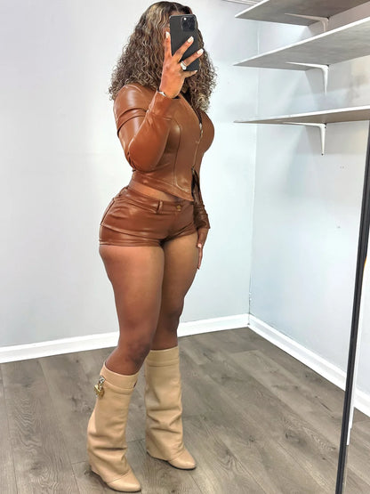 Timeless Leather Short Set