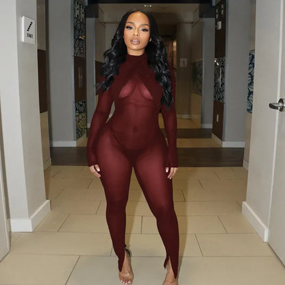 Gena Sheer Mesh Jumpsuit