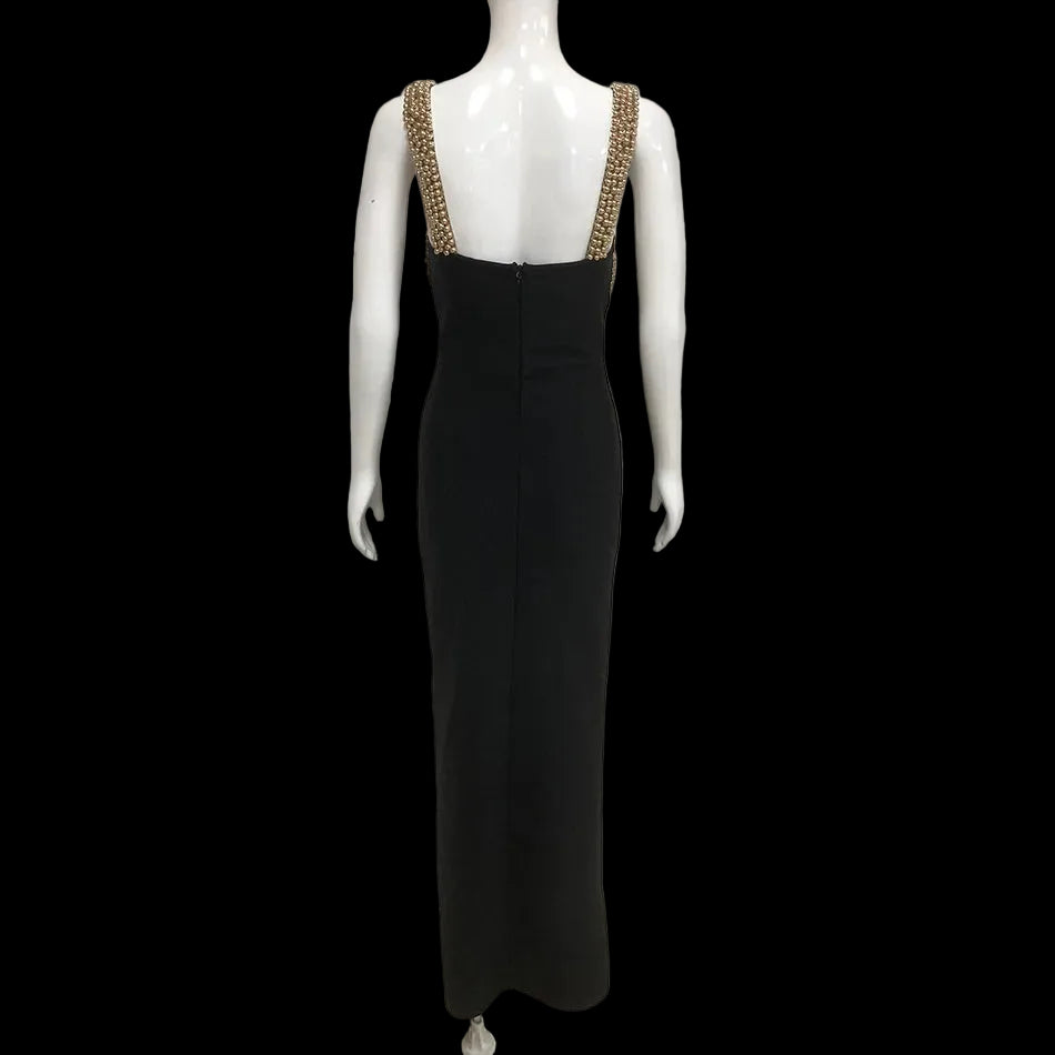 Pearls Embellished Bandage Dress