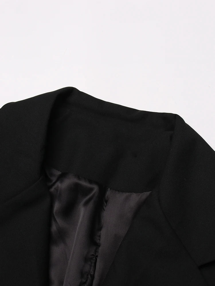 Notched Collar Belt Temperament Blazer
