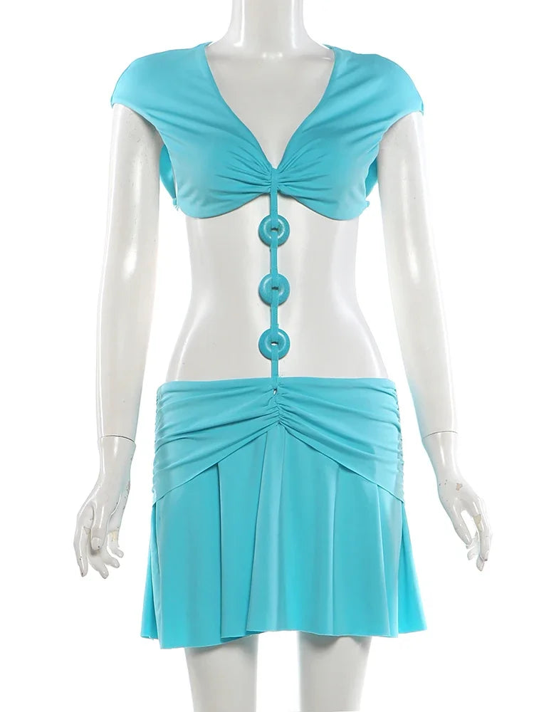 Blue Bodycon Mini Dress
