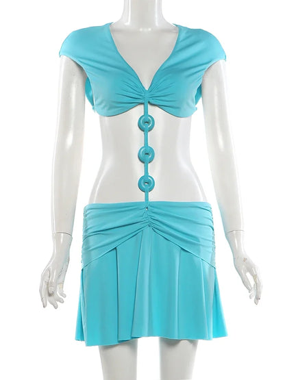 Blue Bodycon Mini Dress
