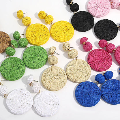 Handmade Rattan Knit Earrings