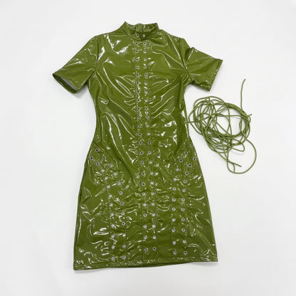 Green Patent Leather Mini Dress