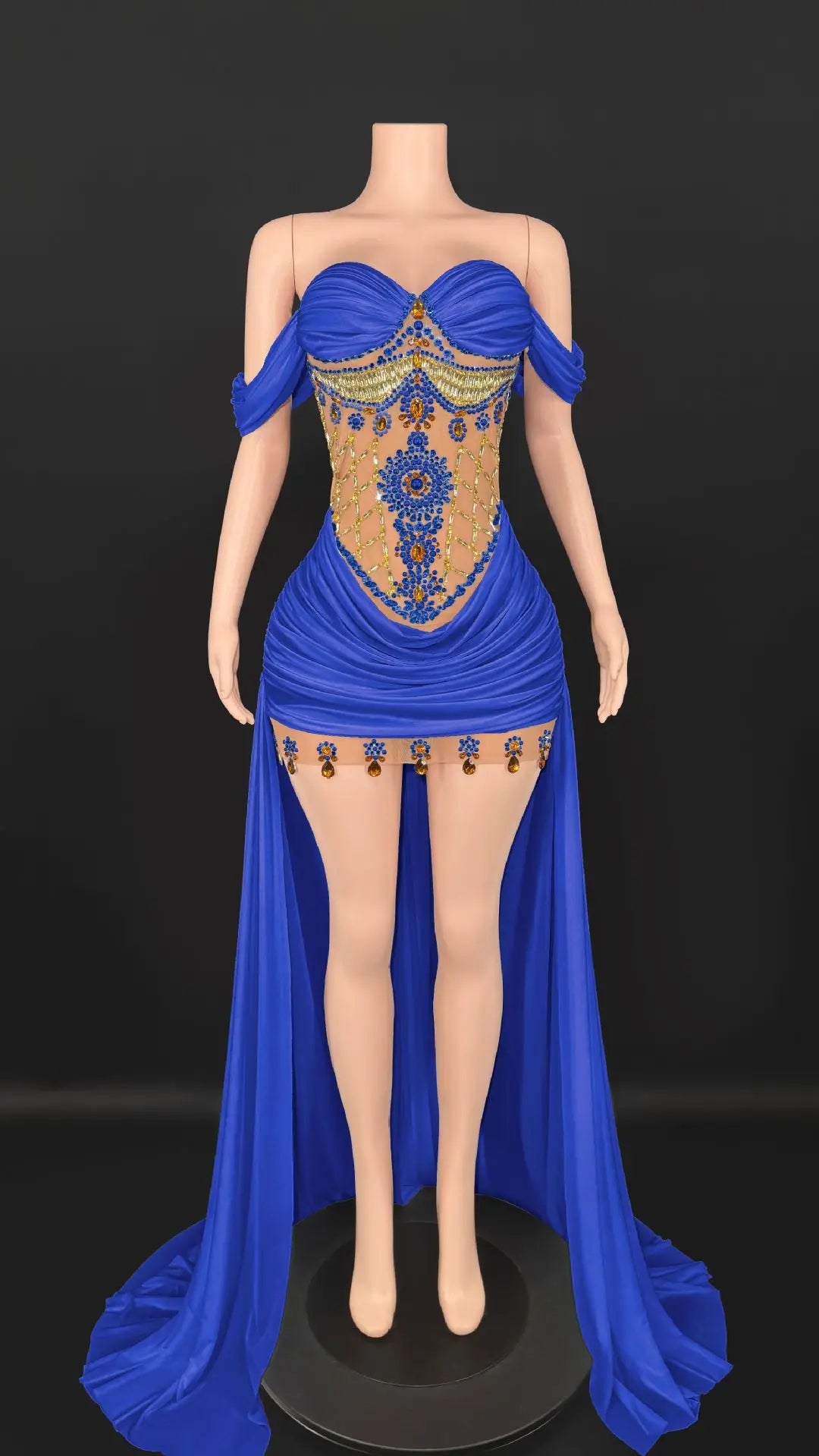 Marina Off-Shoulder Tail Dress