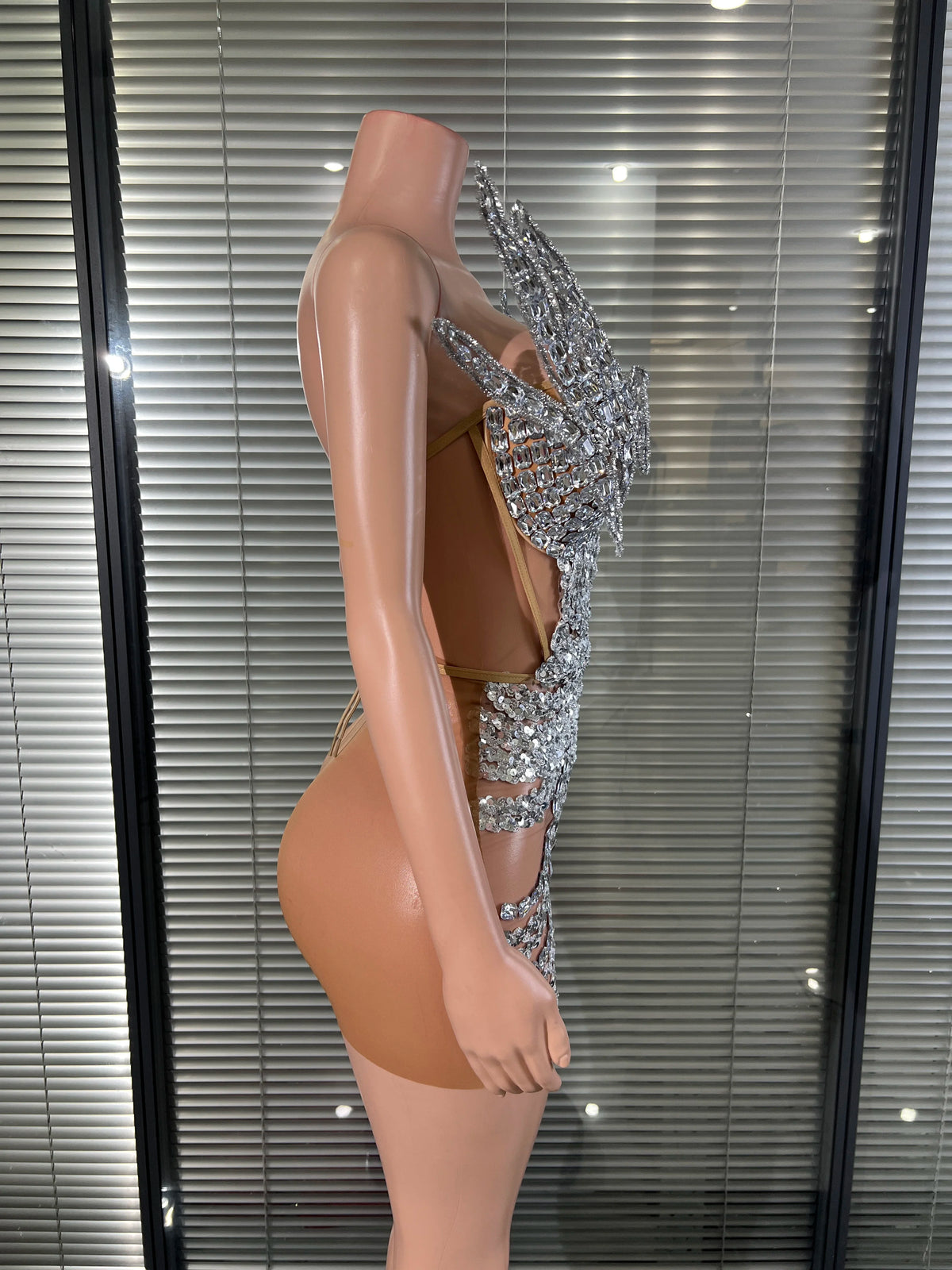 Wing Mesh Mini Dress