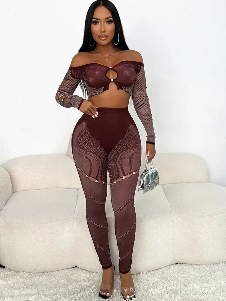 Tysha Off Shoulder Leggings Set