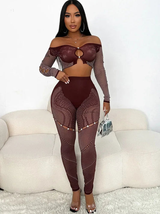 Tysha Off Shoulder Leggings Set