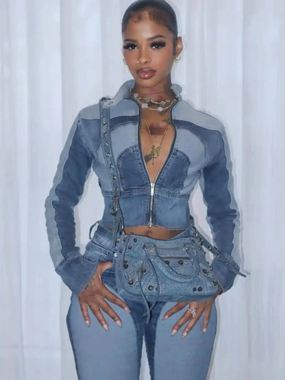 Shya Tracksuit Denim Set