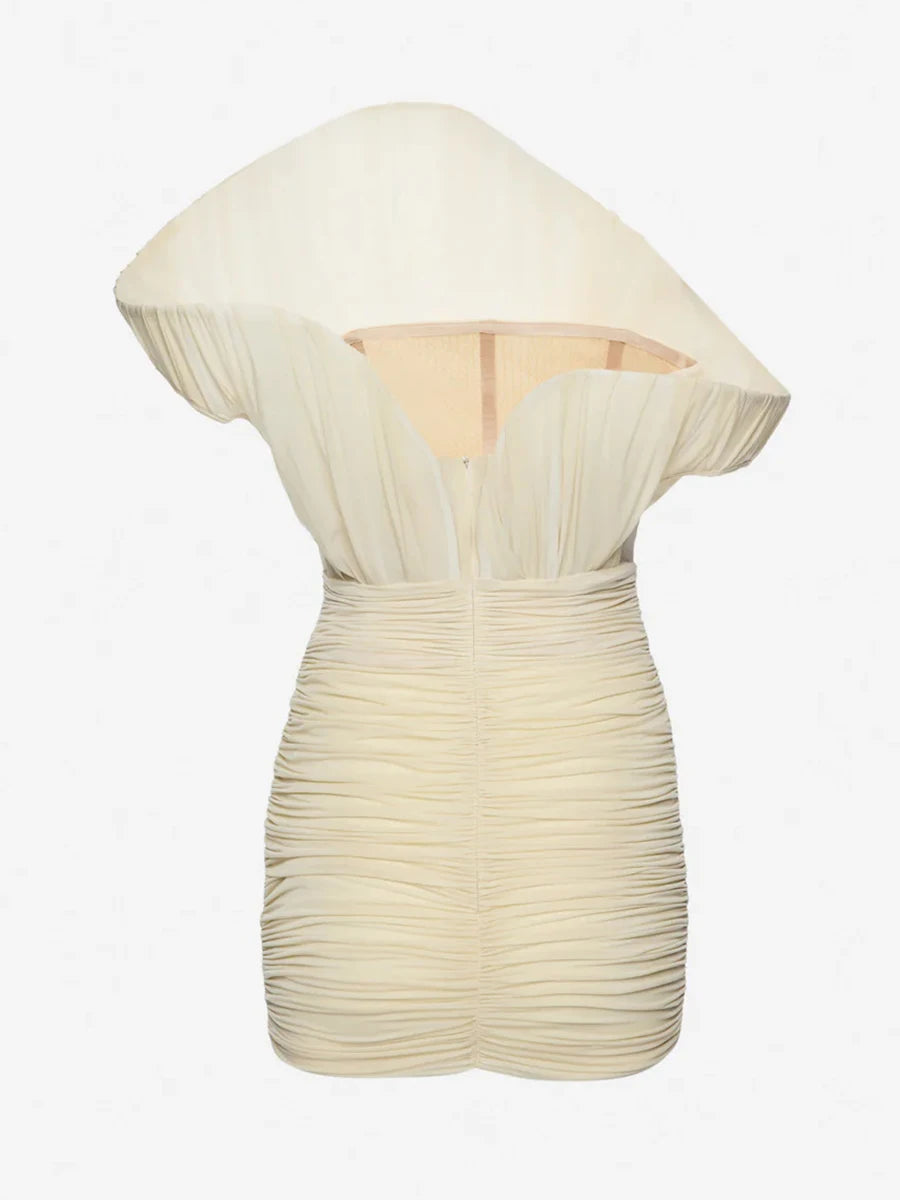 Vintage Floral Ruched Mini Dress