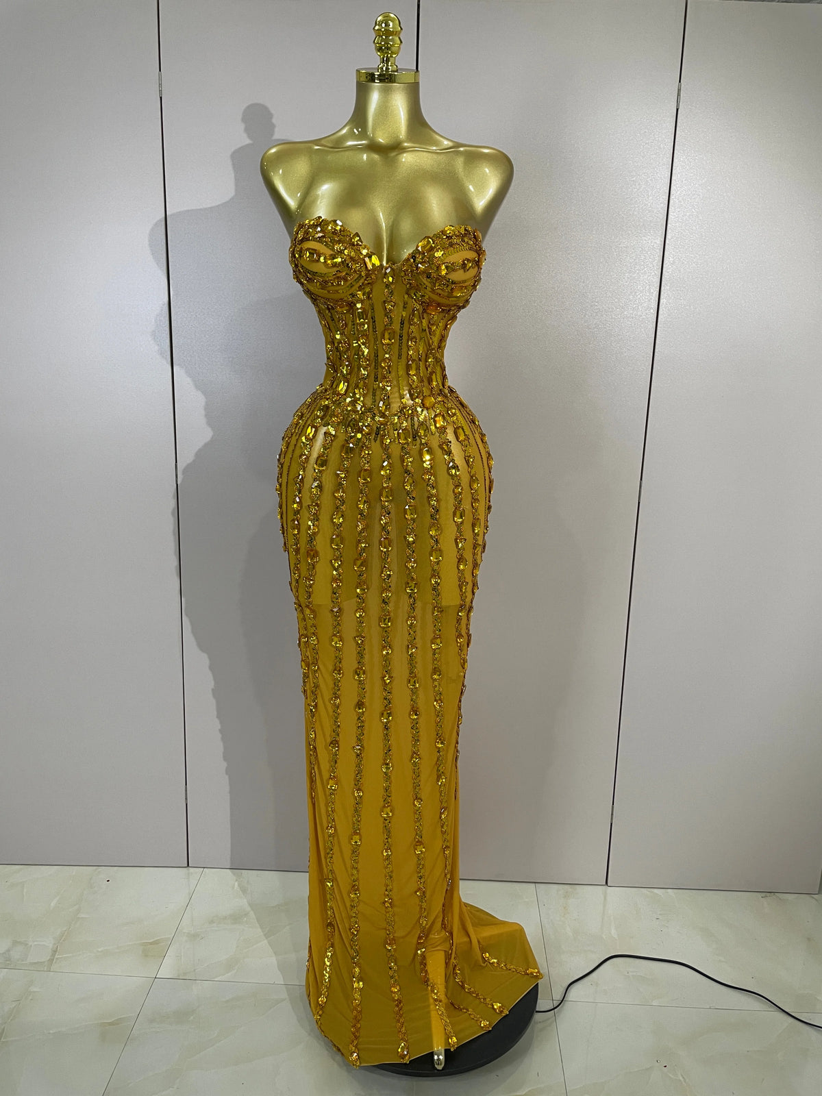 Atacia Elegant Mesh Maxi Dress