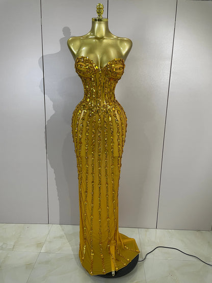 Atacia Elegant Mesh Maxi Dress