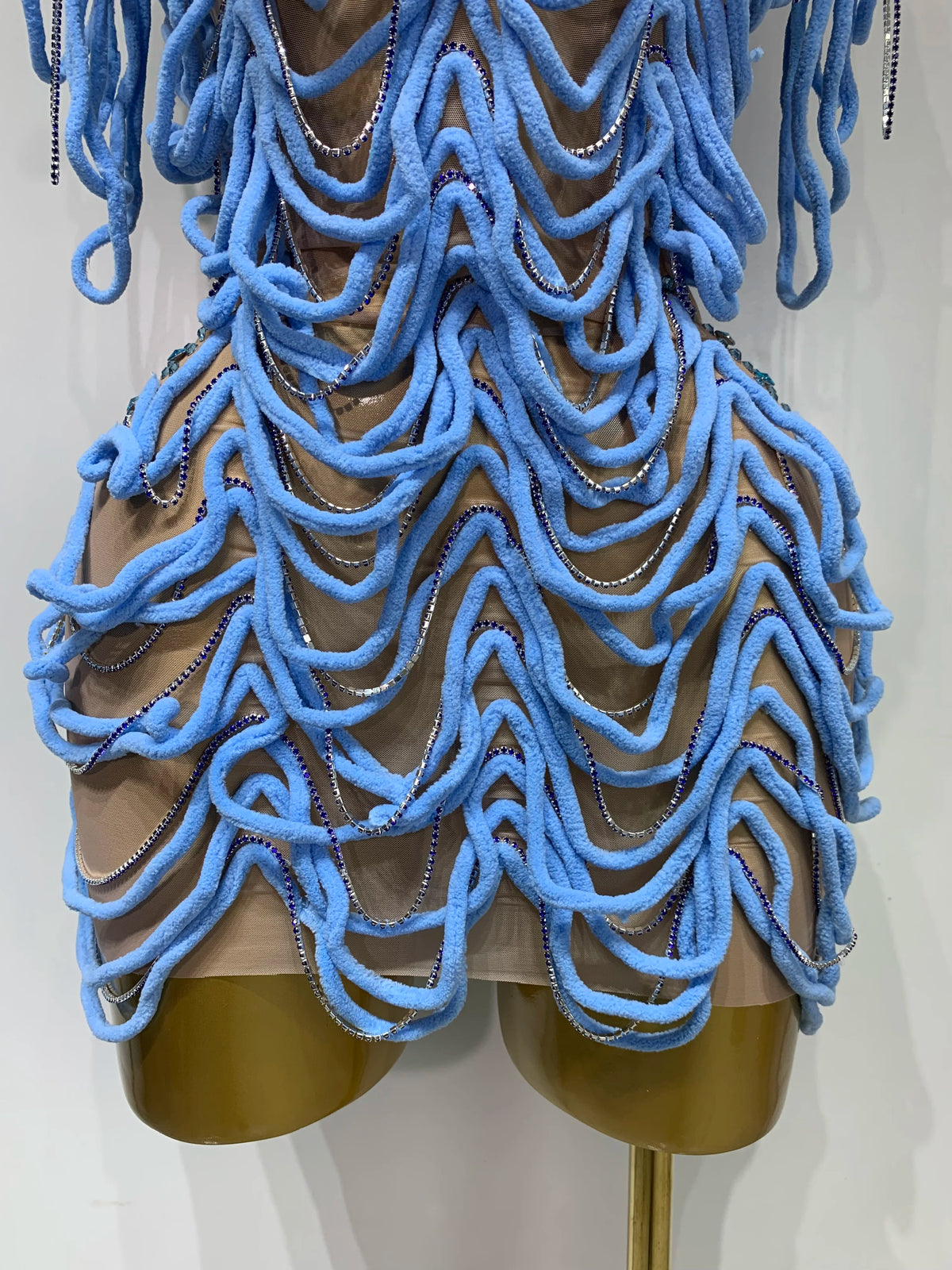 Monika Rinestone Mesh Mini Dress