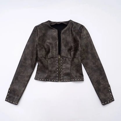Nia Leather Crop Jacket