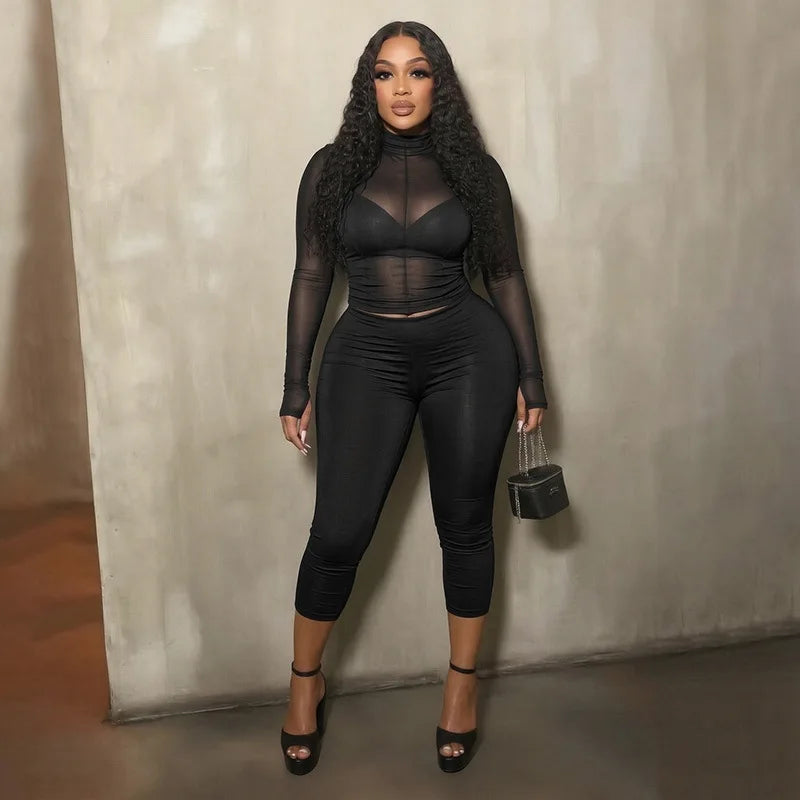 Barely There Mesh Capri Set