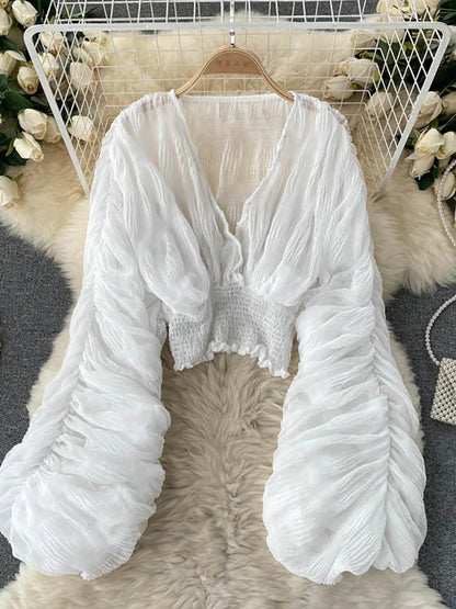 Chiffon Puff  Sleeve Top