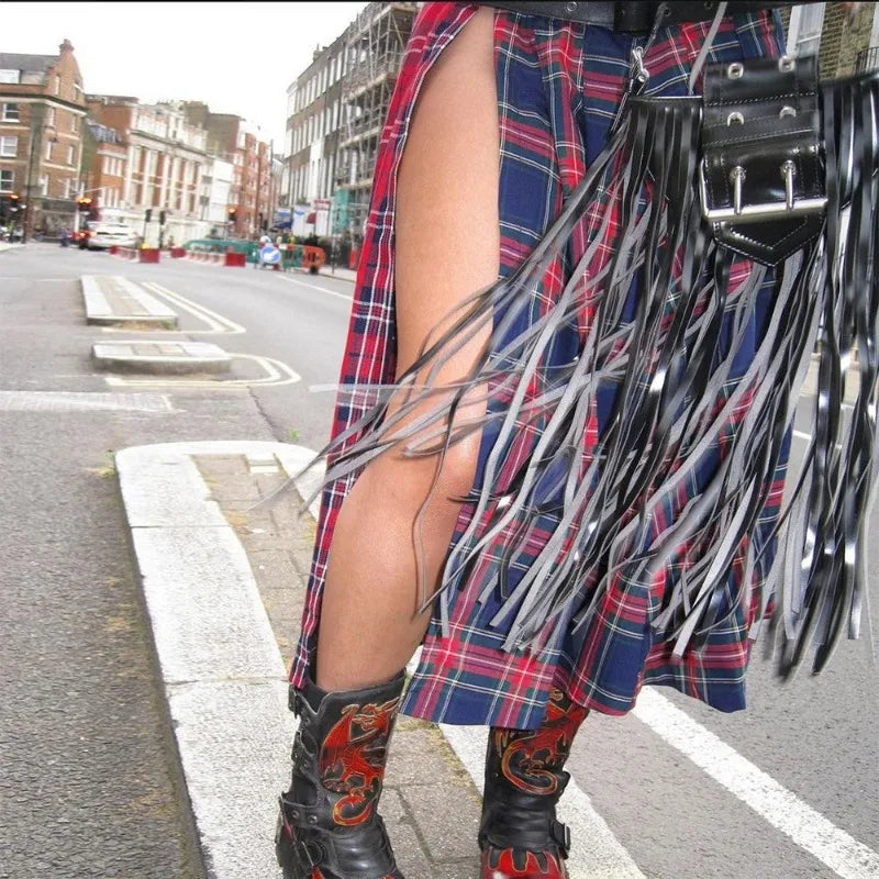 Vintage Plaid Midi Skirt