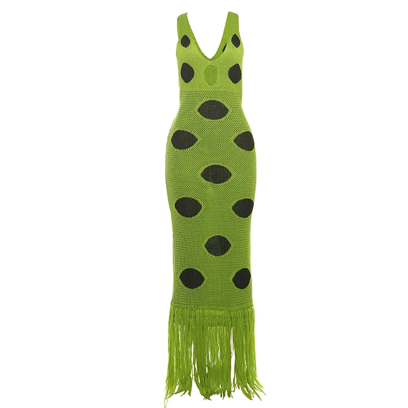 Katrina Knit Tassel Maxi Dress