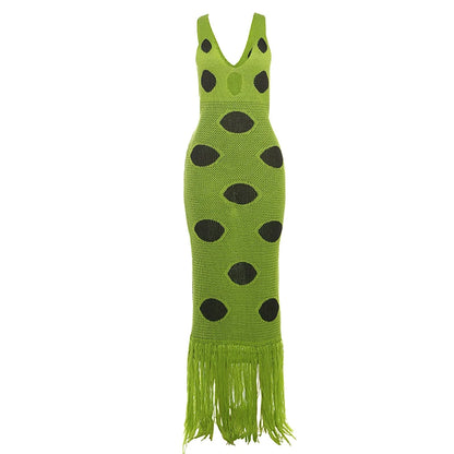Katrina Knit Tassel Maxi Dress