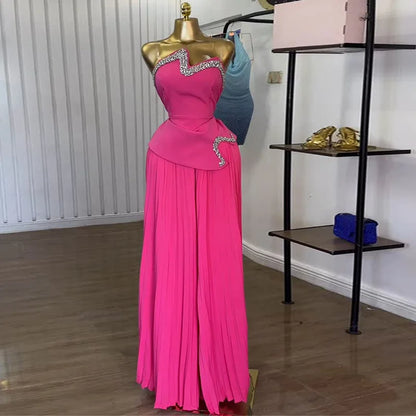 Katrine Pleated Wide Leg Pants Set