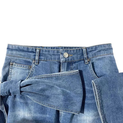 Bow Wrap Denim Set