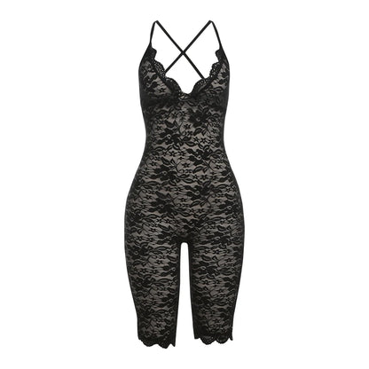 Emilie Backless Mesh Romper