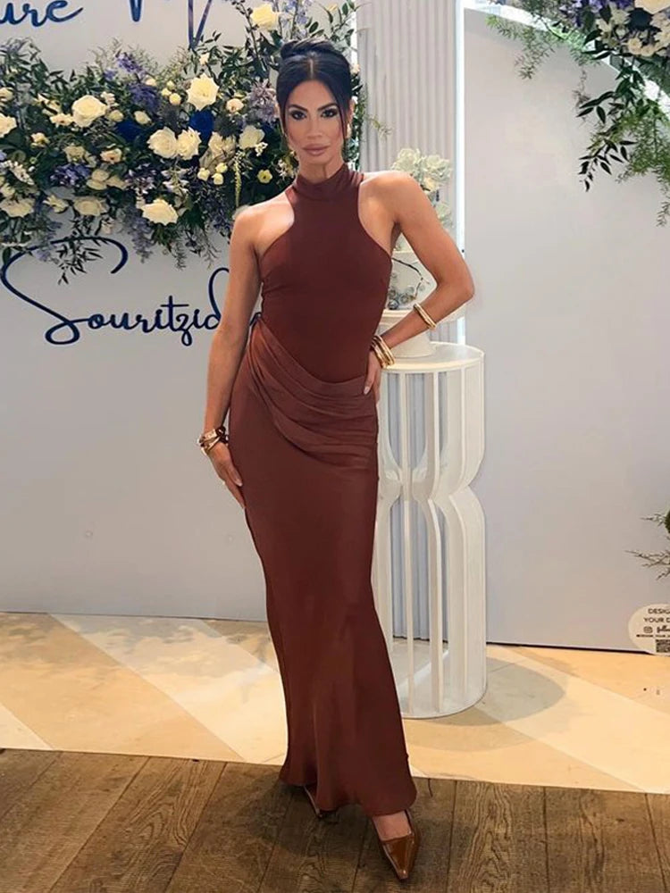 Danielle Satin Maxi Dress