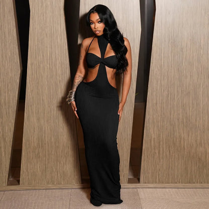 Lainesa Ribbed Knit Maxi Dress