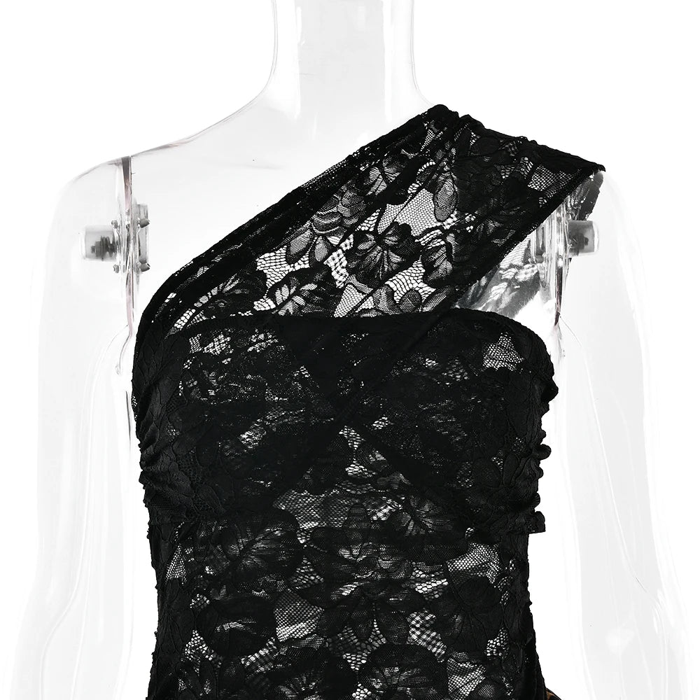 Leopard Inclined Shoulder Dress