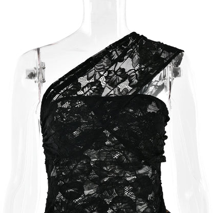 Leopard Inclined Shoulder Dress