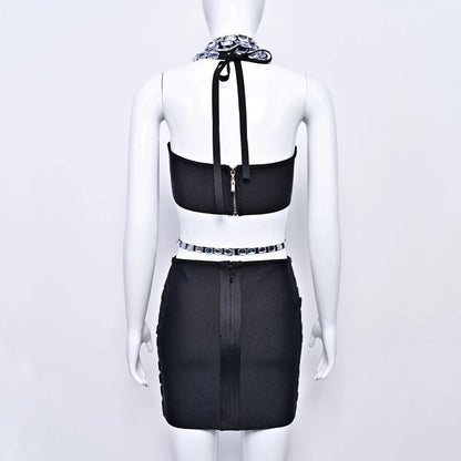 Luxe Stone Bandage Mini Skirt Set