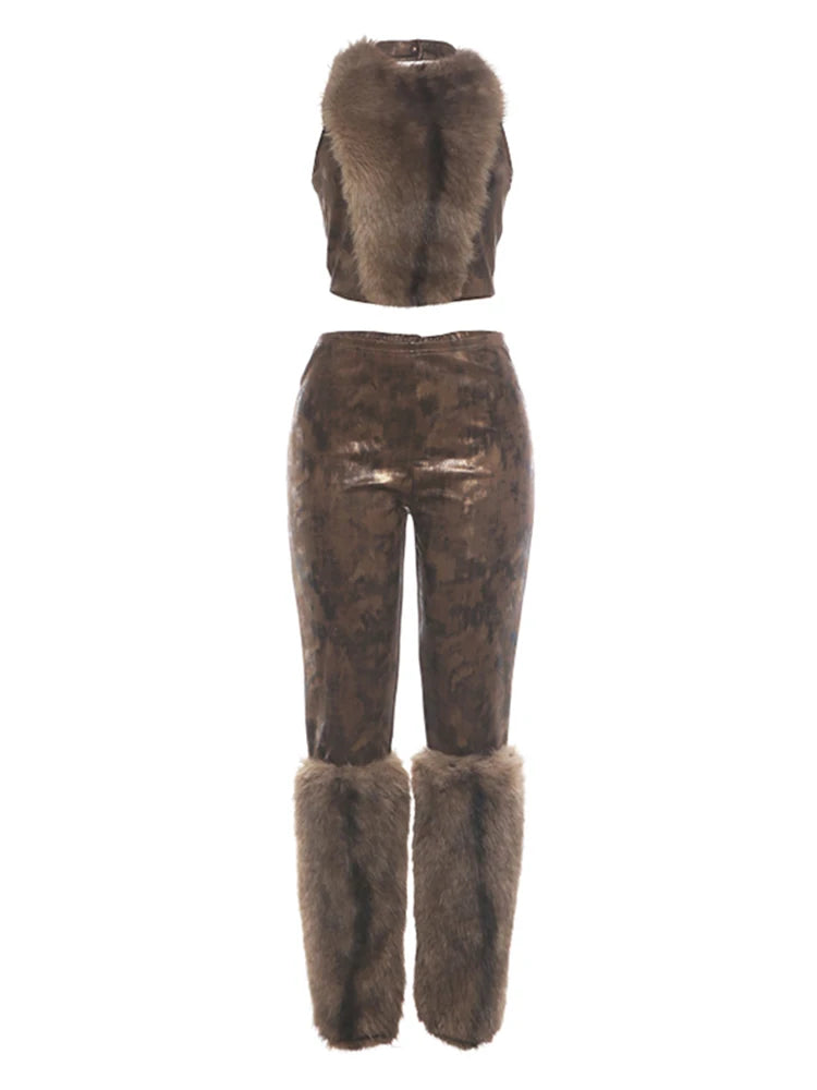 Fallon Fur Pants Set