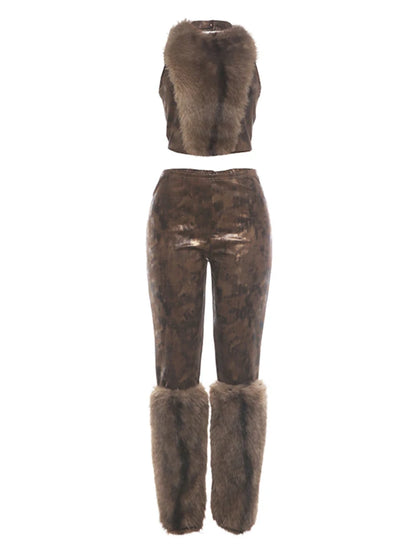 Fallon Fur Pants Set