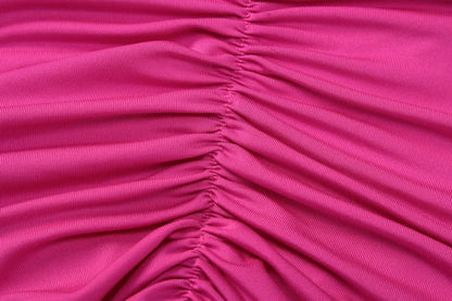 Oblique Backless Ruched Maxi Dress