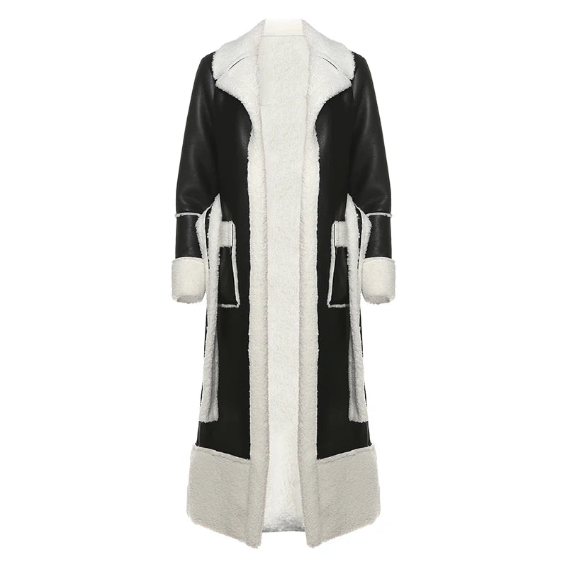 Faux Leather Trench Coat