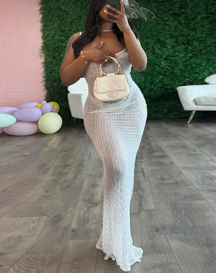 Come Thru Mesh Maxi Dress