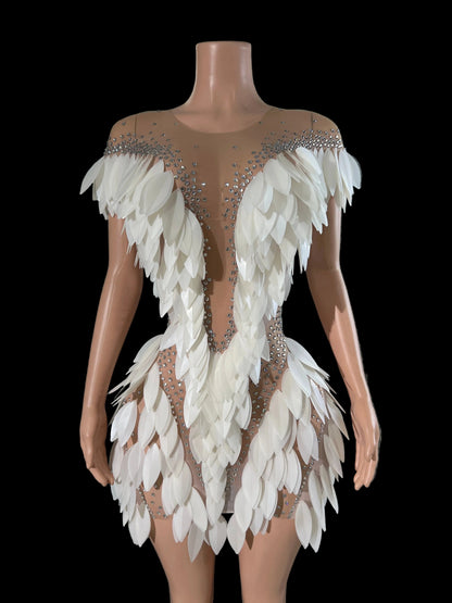 Hot Leaf Sequins Mini Dress