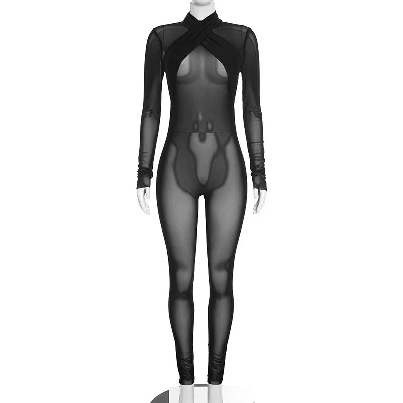 Gena Sheer Mesh Jumpsuit