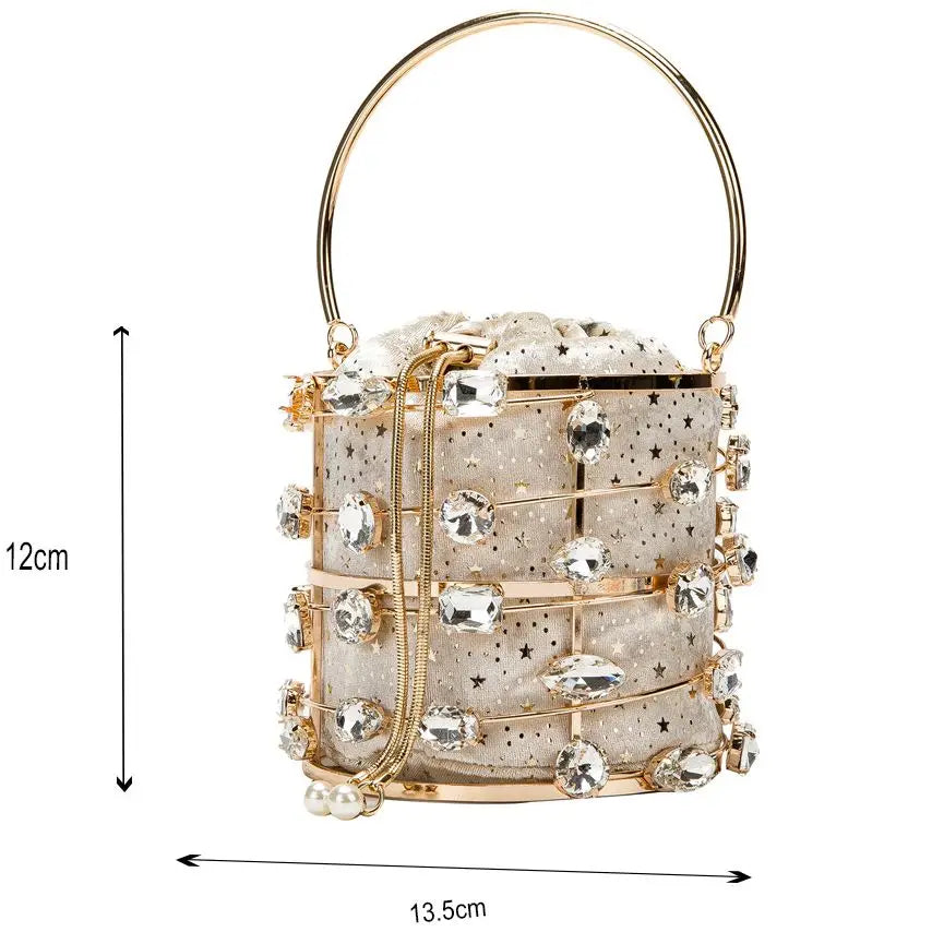 Beaded Metallic Clutch Handbags