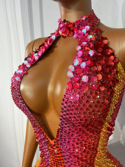 Ombre Seashell Sequins Mini Dress
