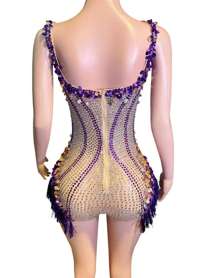 Miana Sequins Tassel Bodysuit