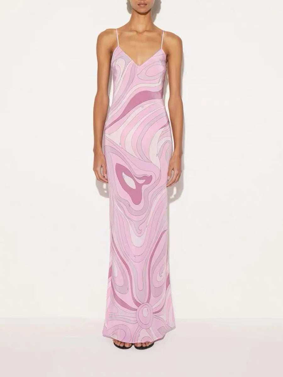 Vintage Satin Maxi Dress