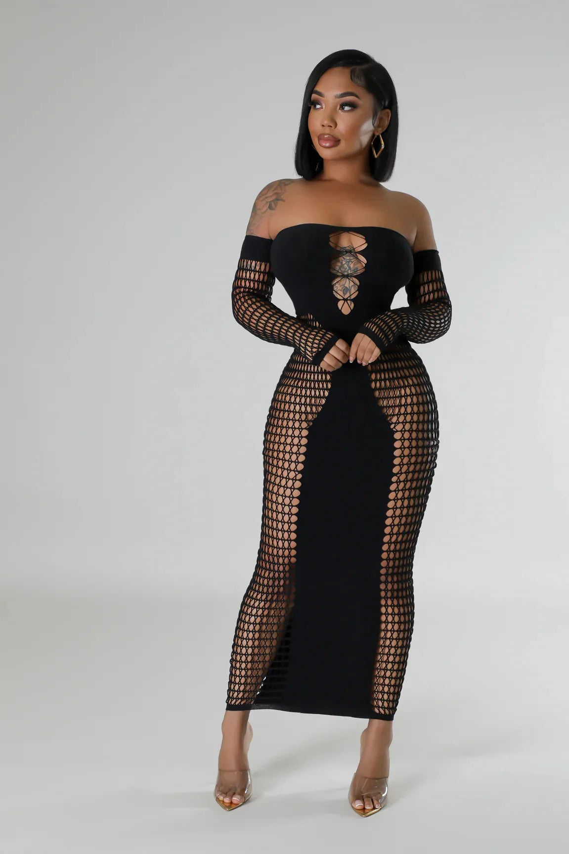 Caroline Mesh Maxi Dress