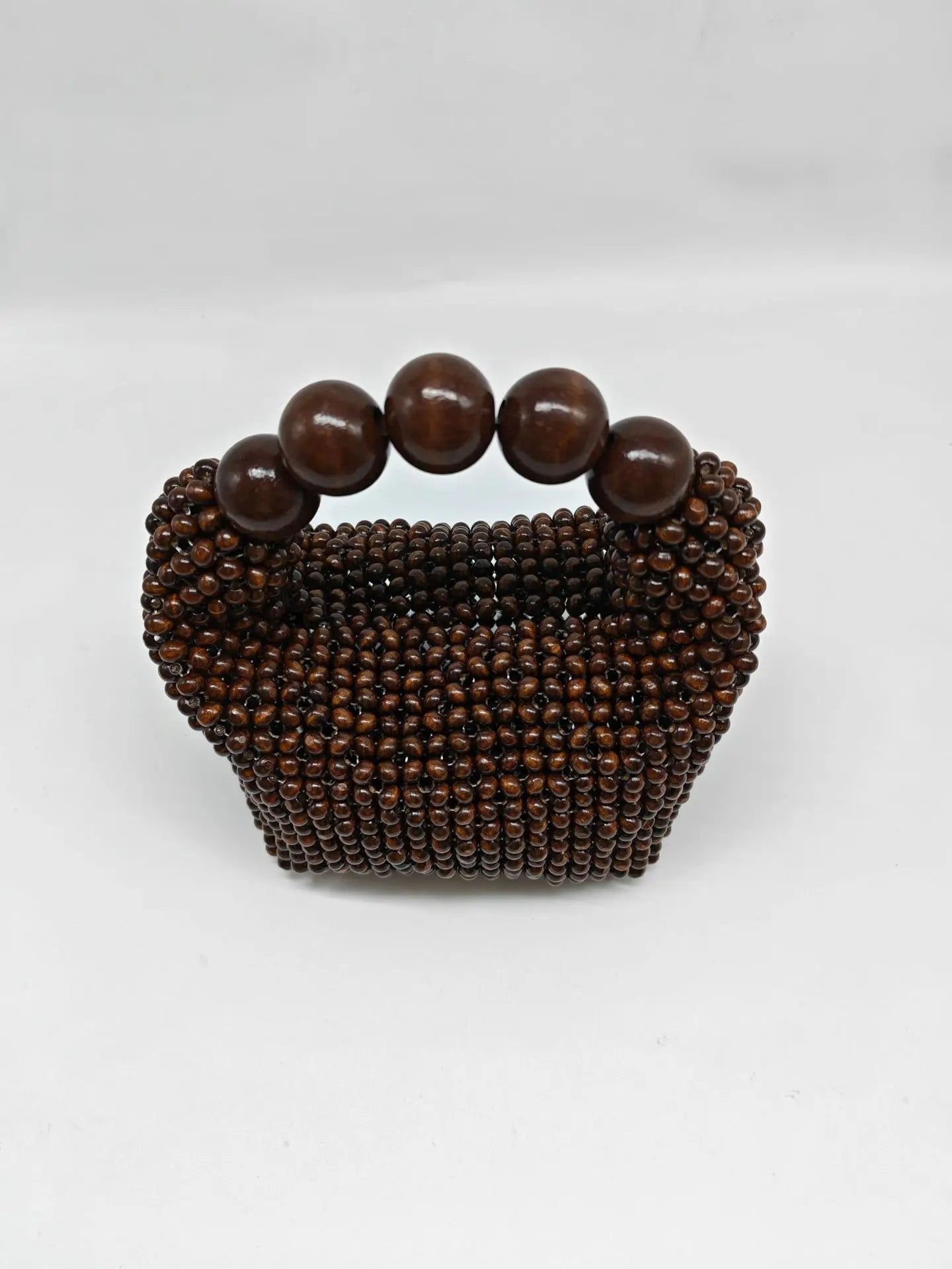Wooden Bucket Beaded Bag