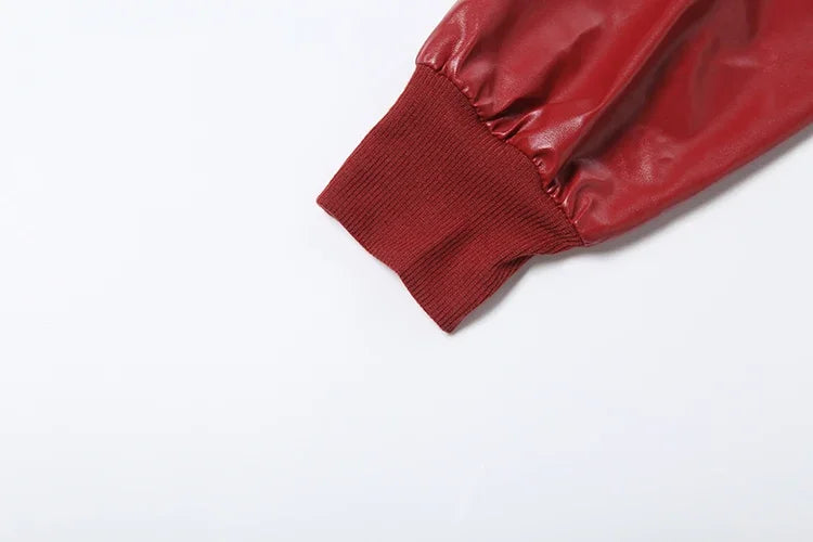 Red Leather Short Set