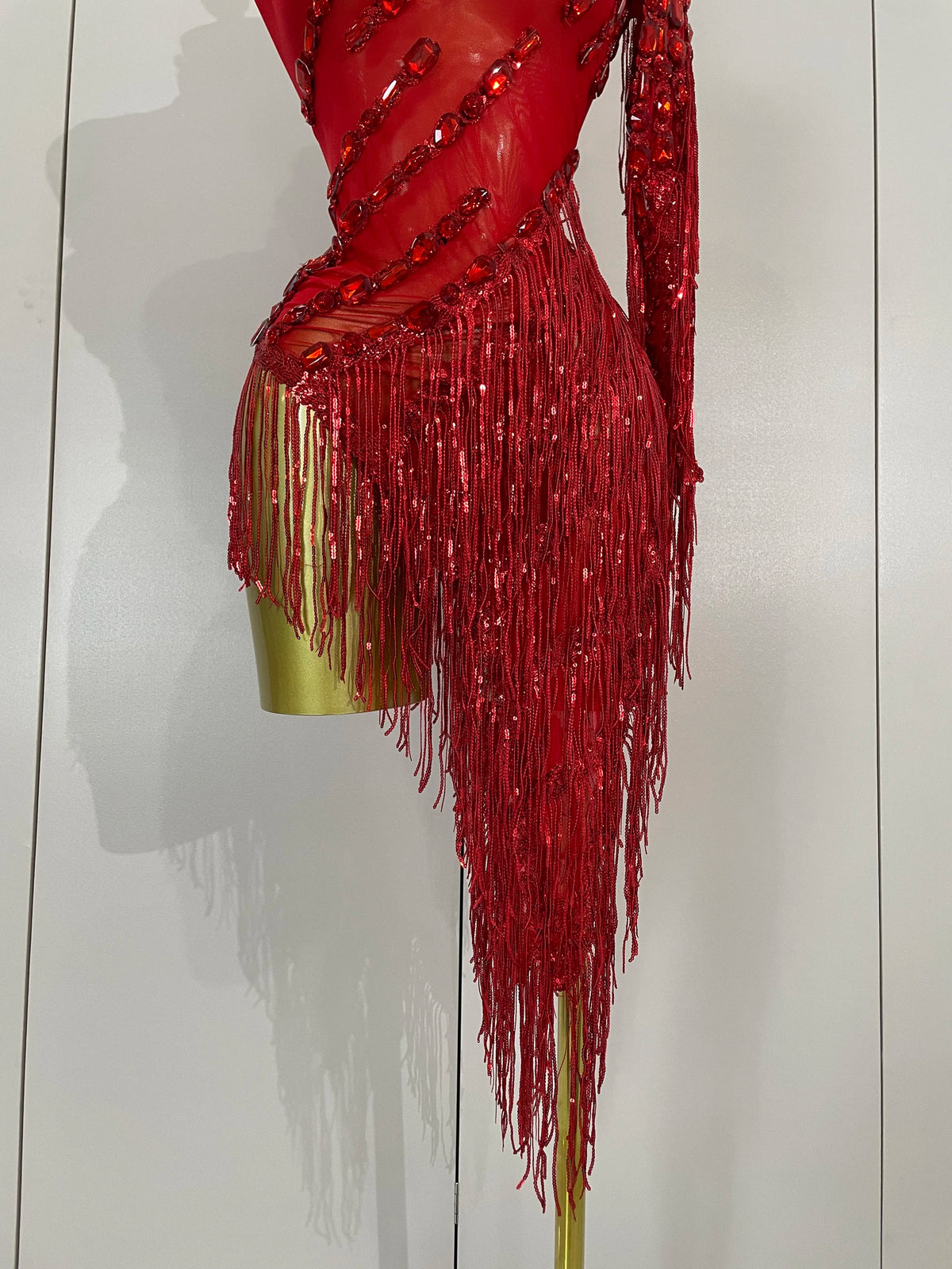 Iris Rhinestone Mesh Tassel Dress